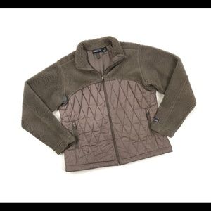 VINTAGE PATAGONIA FLEECE QUILTED JACKET LARGE L WOMENS SHERPA FULL ZIP USA MADE